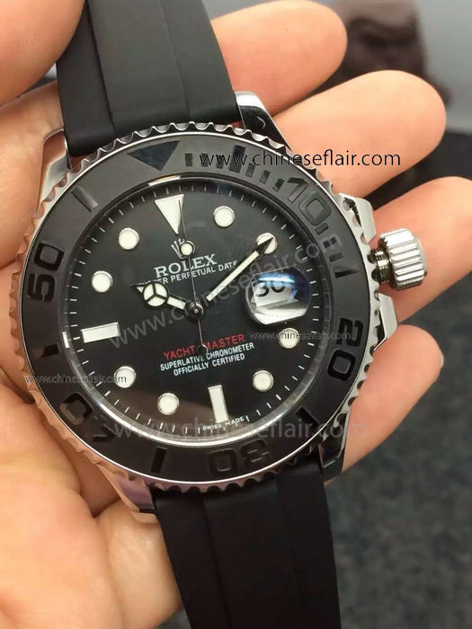 Best Replica Rolex Yacht Master SS Rubber Strap Watch